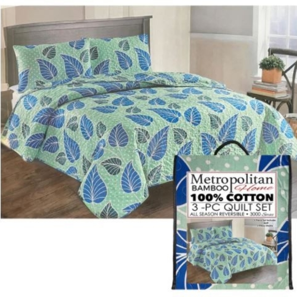 Metropolitan Bamboo 3 Piece Quilt Set - Queen